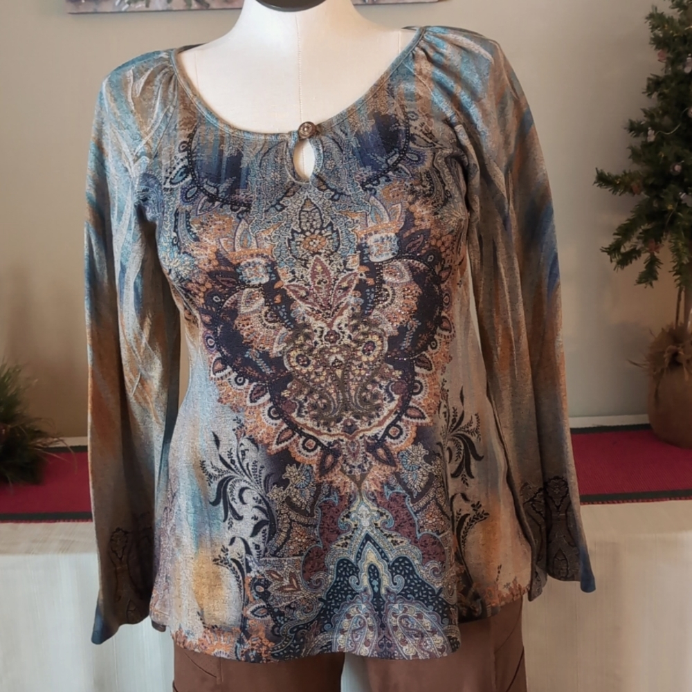 Sz L Mosaic Design Tunic by One World